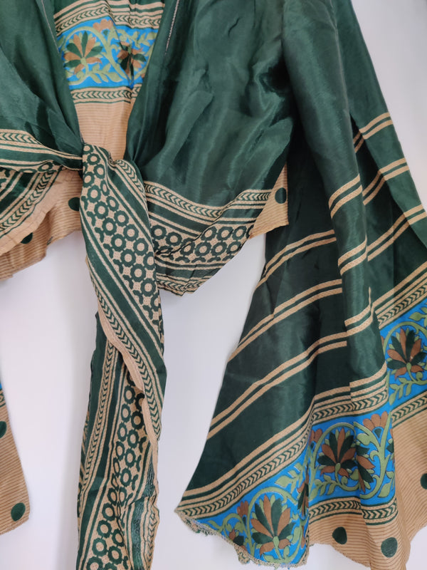 Silk Sari Belle Sleeve Wrap Top #1