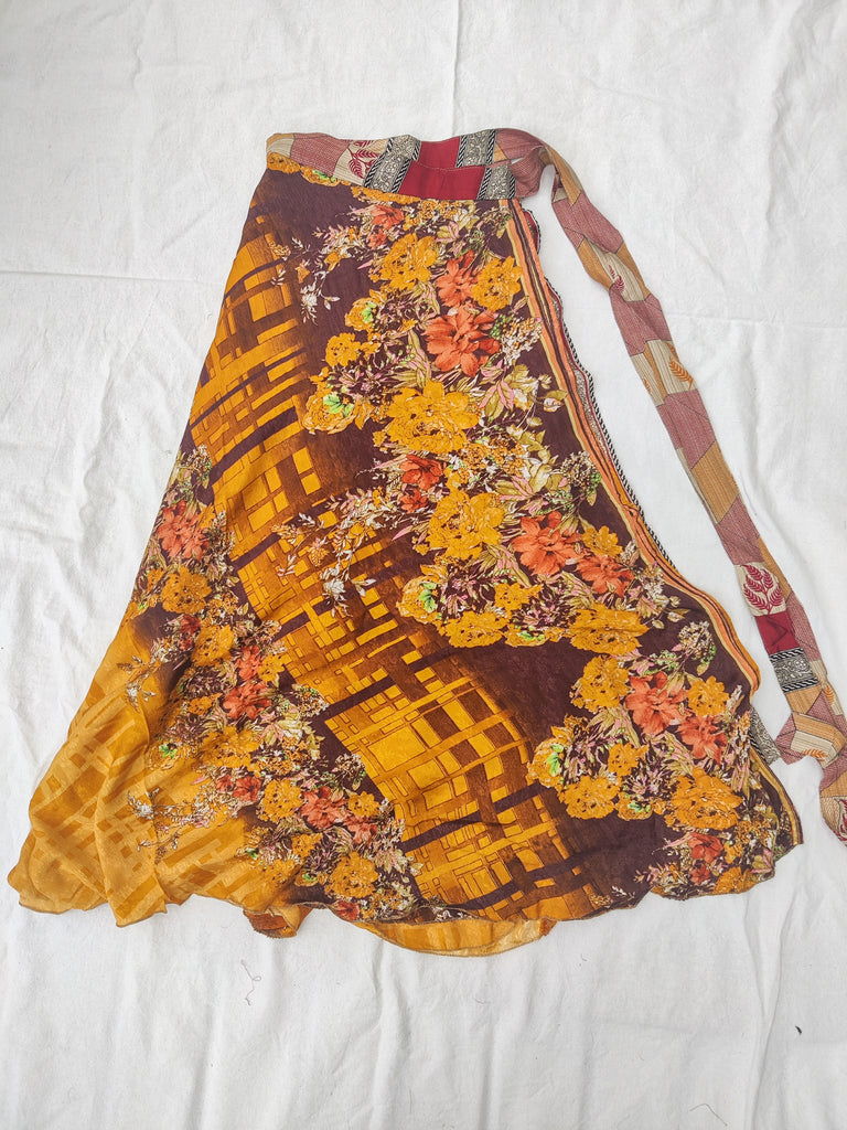 Silk Sari Reversible Wrap Skirt #10