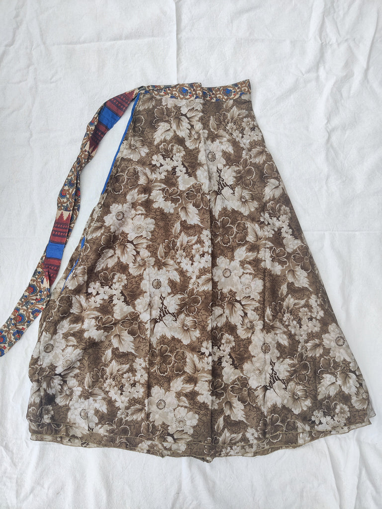 Silk Sari Reversible Wrap Skirt #3