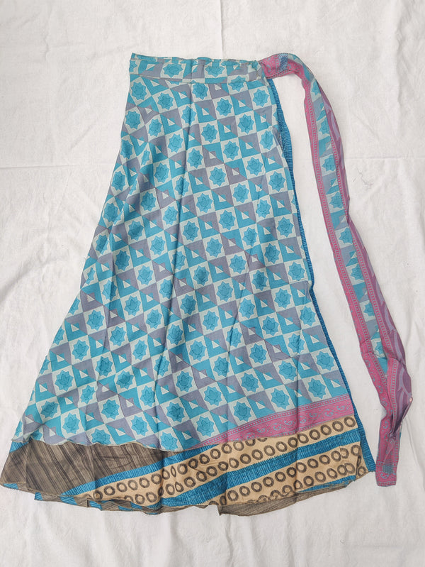 Silk Sari Reversible Wrap Skirt #9