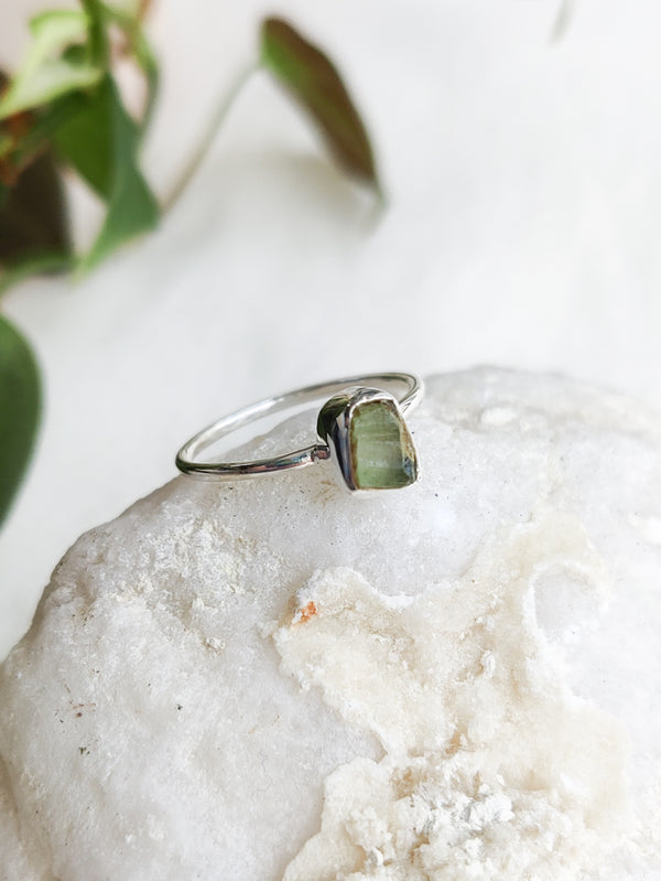 Rough Tourmaline Sterling Silver Rings