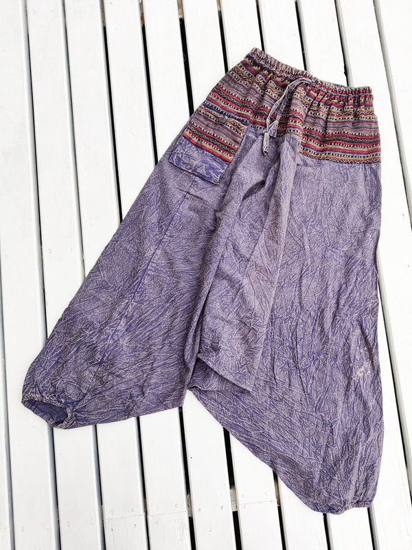 Stonewashed Cotton Aladdin Pants