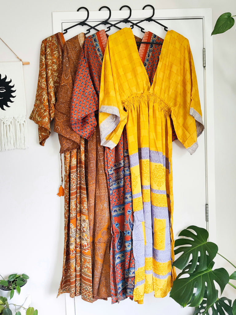 Recycled Silk Sari Long Jes Haseena Dress