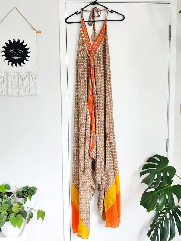 Recycled Silk Sari Long Point Dress