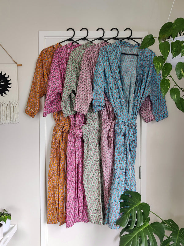 Luxe Cotton Robe - Daisy Print