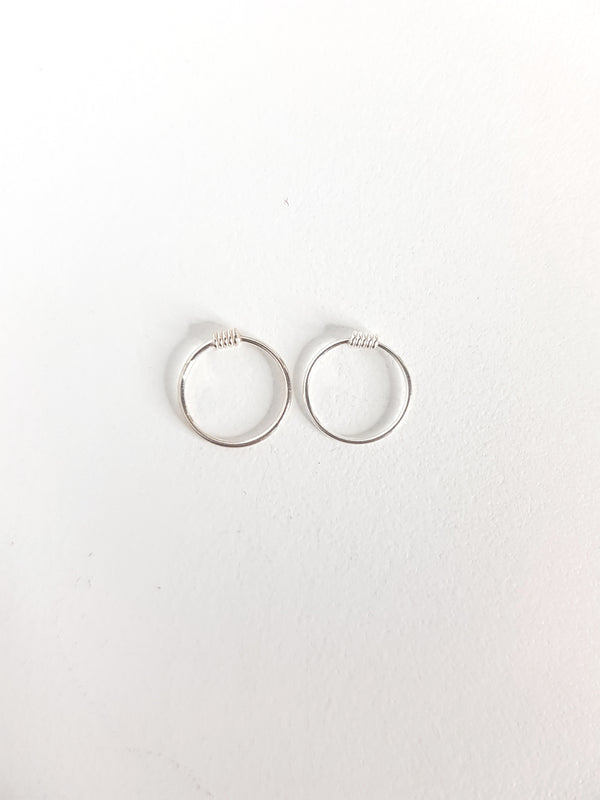 10mm Silver Hoops with Coil - Single