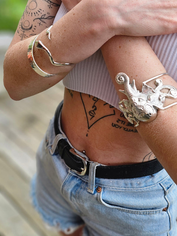 Silver Plated Brass Elephant Bangle