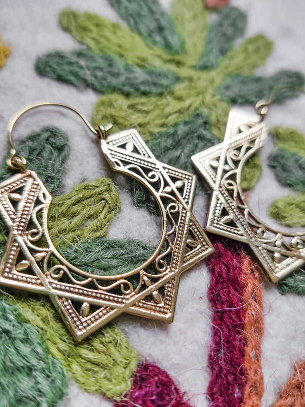 Anya Earrings - Brass