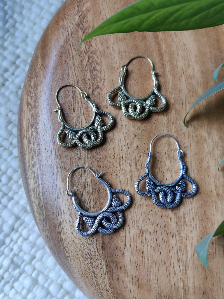 Brass Medusa Earrings