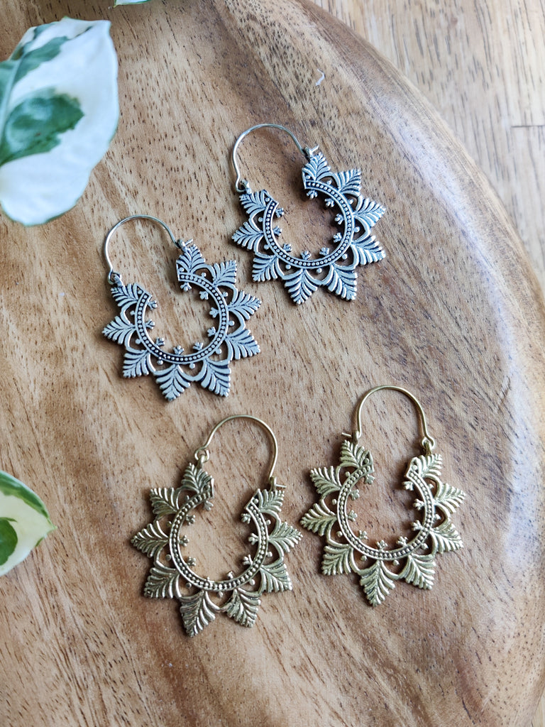 Brass Botanical Earrings