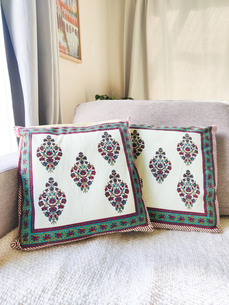 Block Printed Cotton Cushion Covers