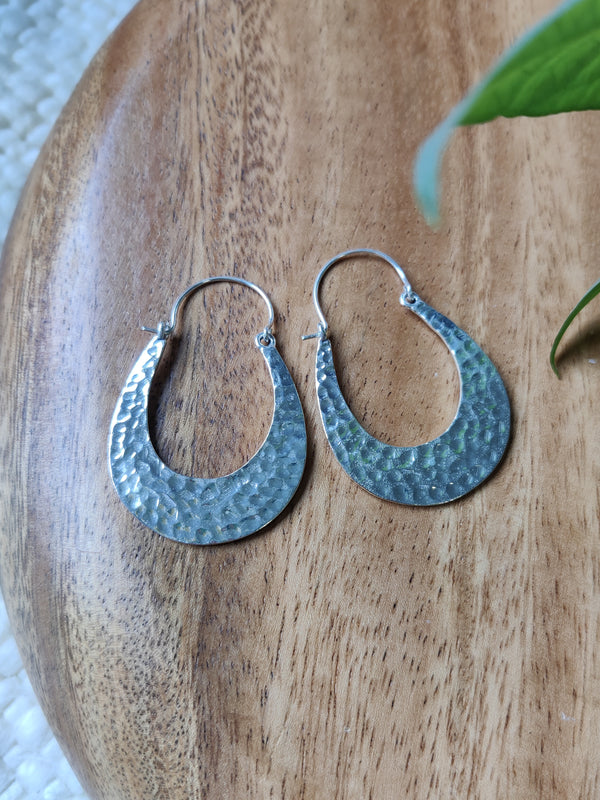 Brass Hammered Earrings