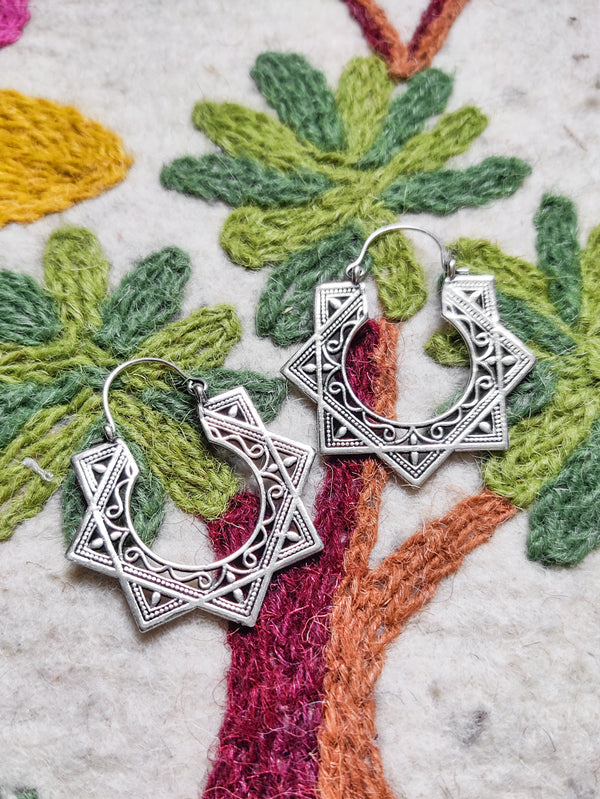 Anya Earrings - Silver plated Brass