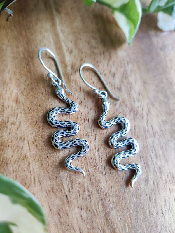 Brass Serpent Ormr Earrings