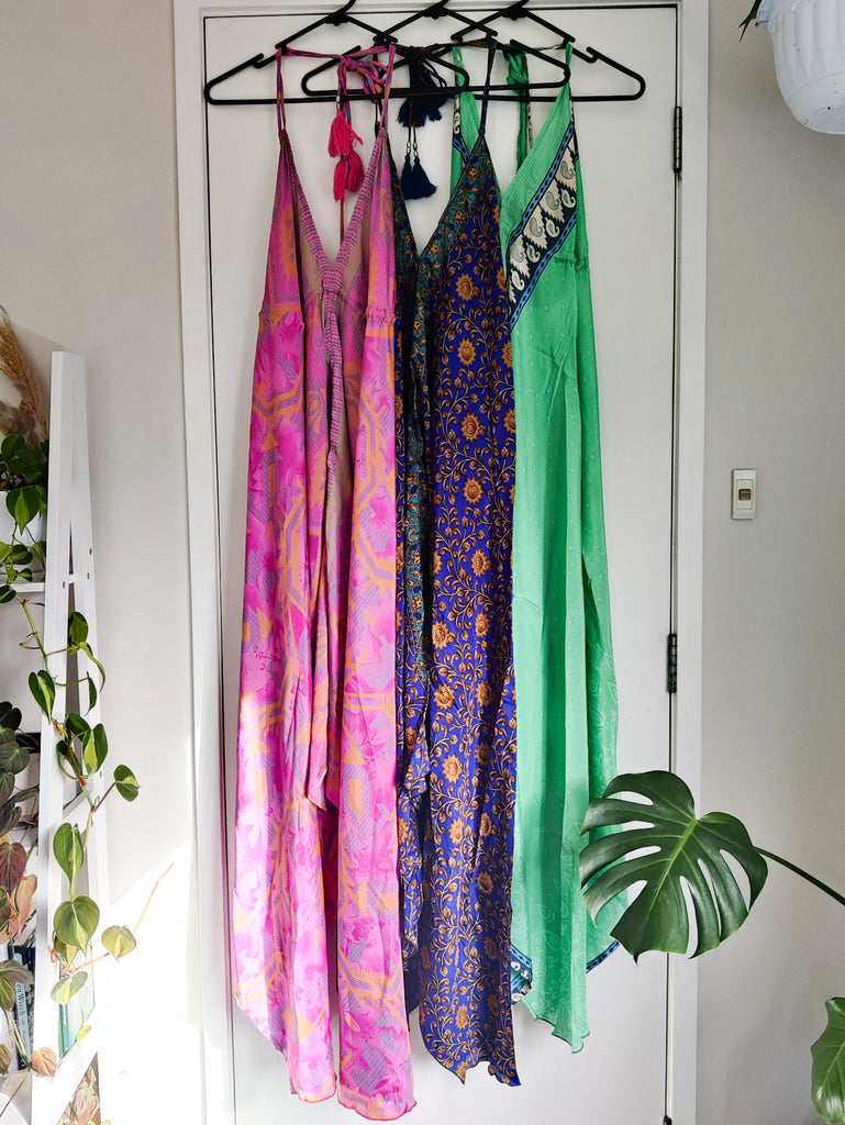 Recycled Silk Sari Long Point Dress