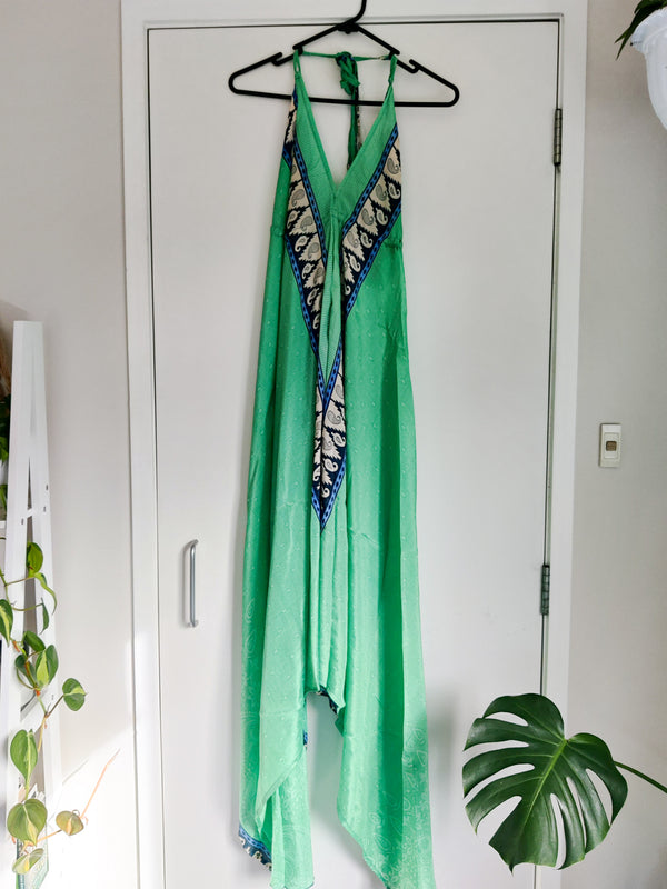 Recycled Silk Sari Long Point Dress