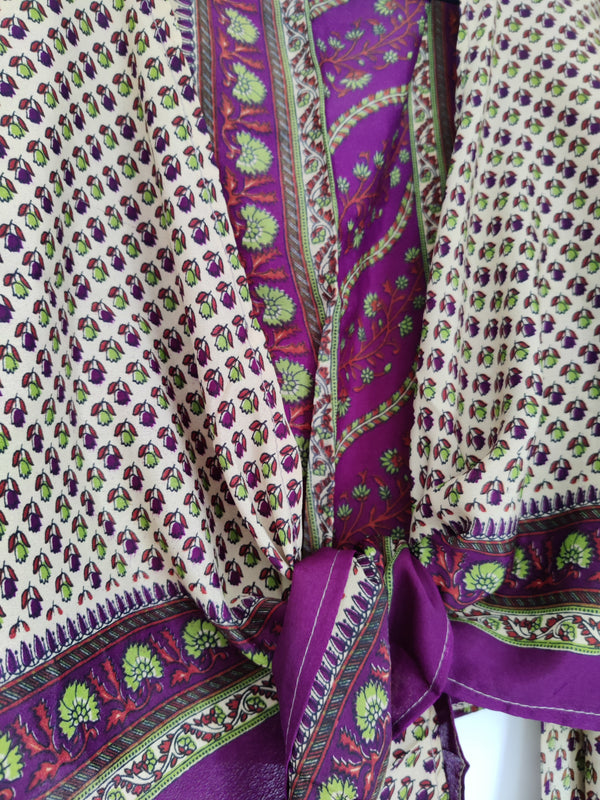 Silk Sari Belle Sleeve Wrap Top #3