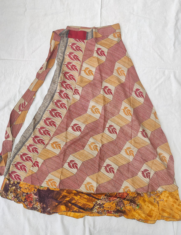 Silk Sari Reversible Wrap Skirt #10