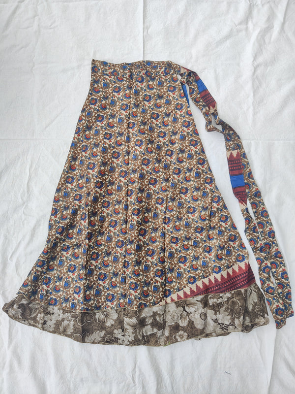 Silk Sari Reversible Wrap Skirt #3