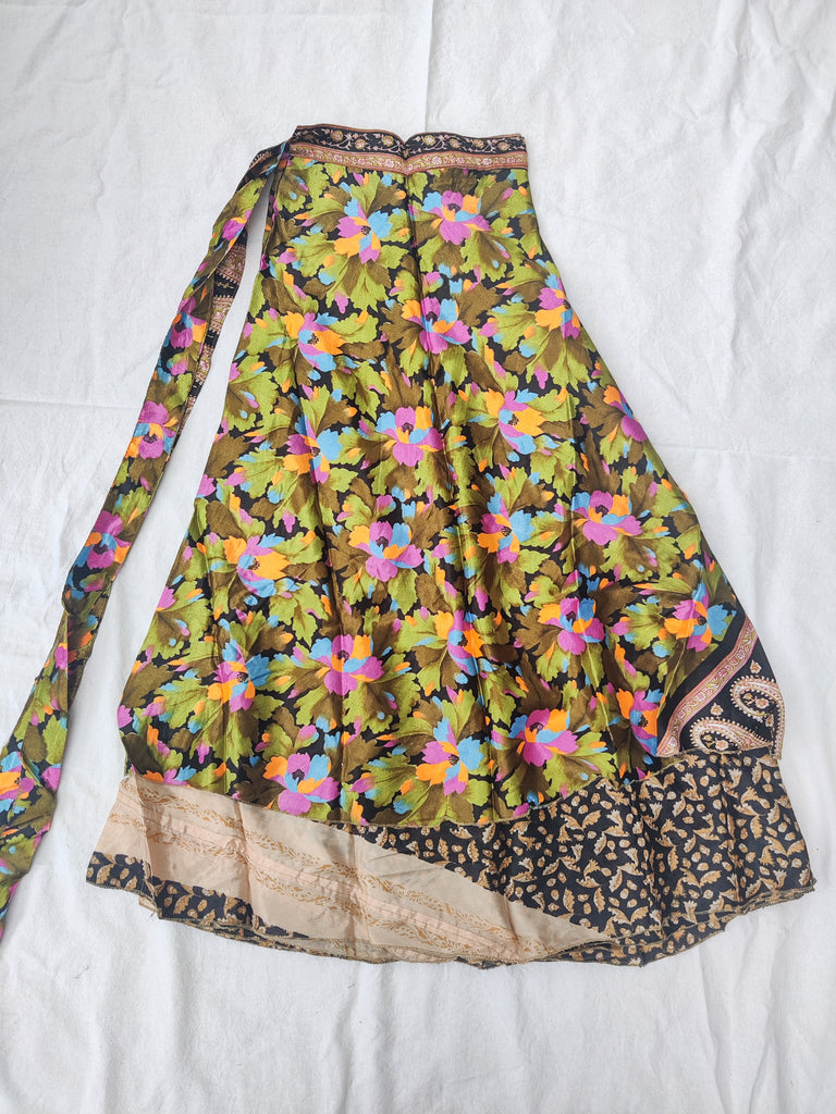 Silk Sari Reversible Wrap Skirt #6