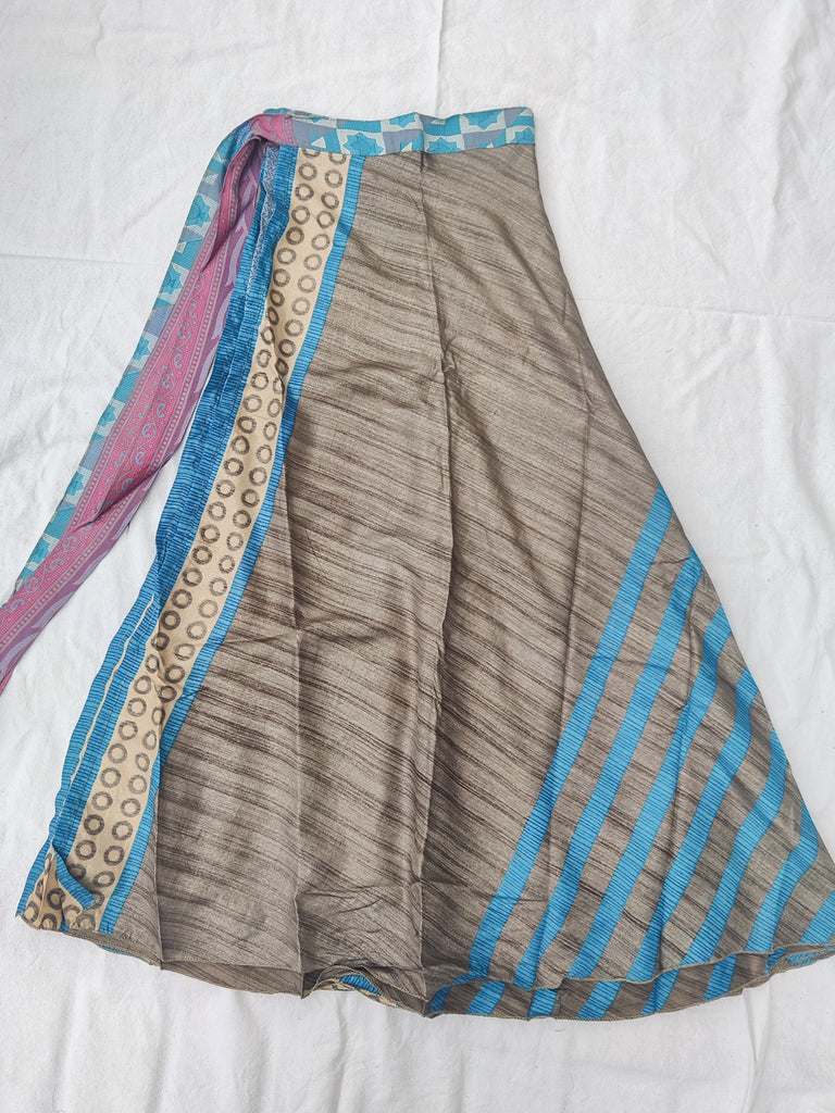 Silk Sari Reversible Wrap Skirt #9