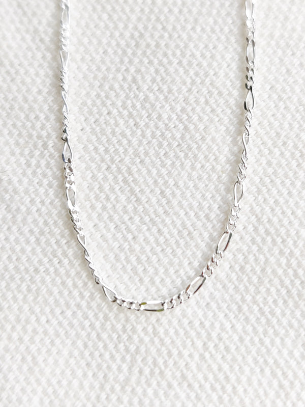 Sterling Silver Fine Figaro Chain - 45cm