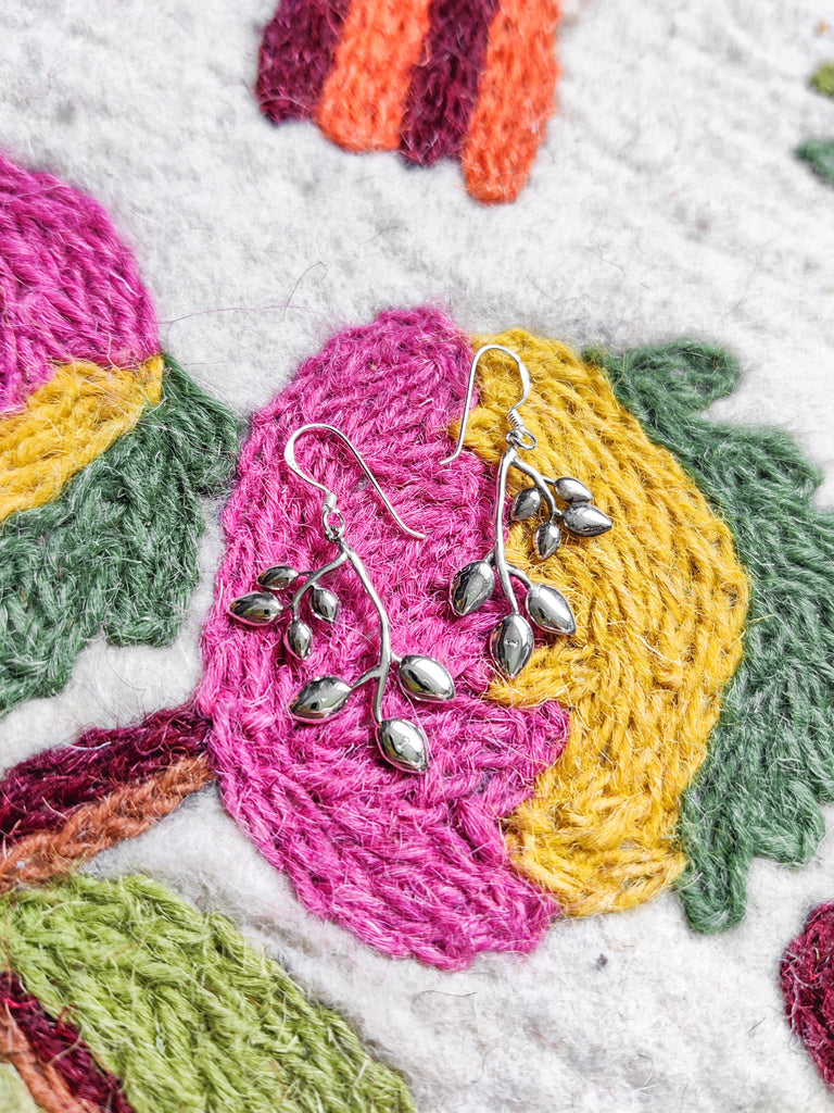 Sterling Silver Branch Earrings
