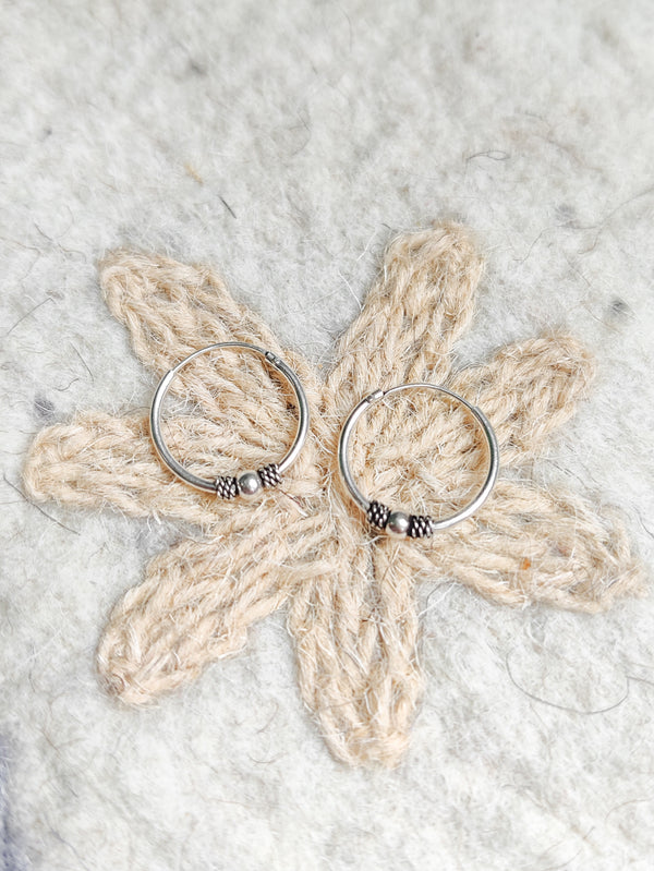 Sterling Silver Small Bali Hoop Earrings