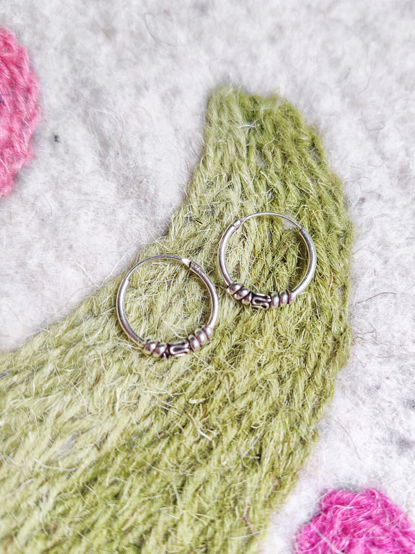 Sterling Silver Small Bali Hoop Earrings