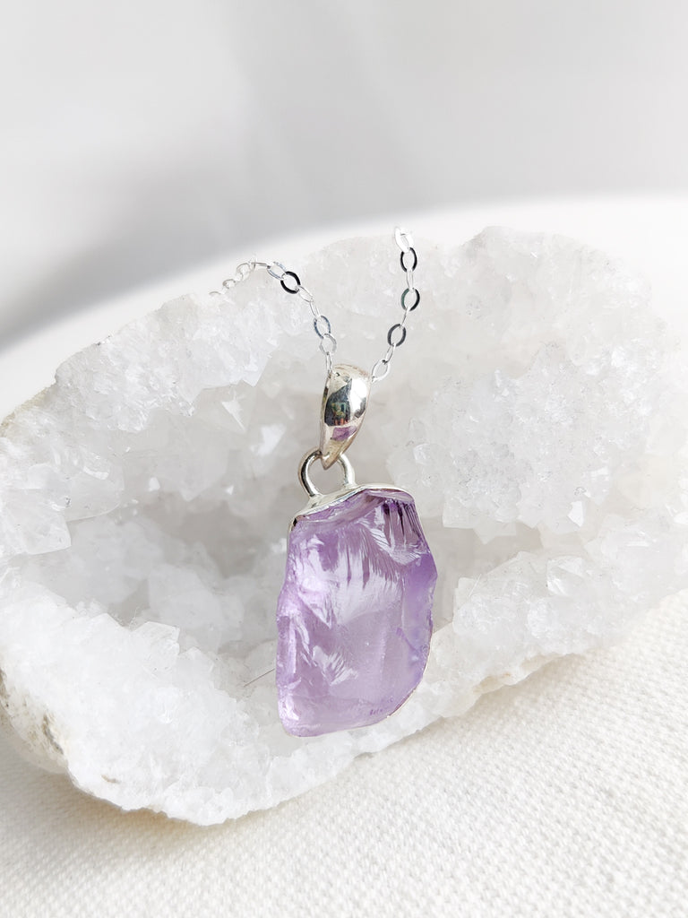 Rough Amethyst Pendant - One of a Kind
