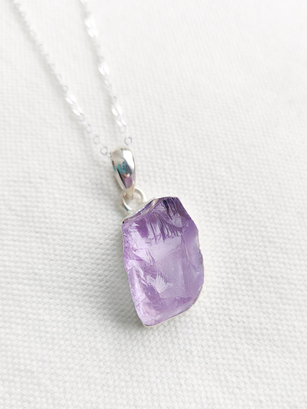 Rough Amethyst Pendant - One of a Kind