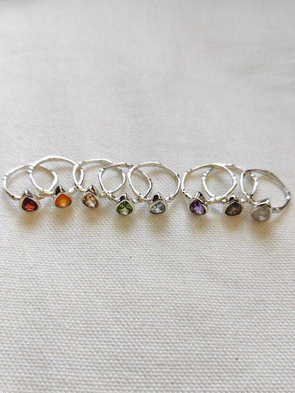 Tear Drop Bezel Stone Ring