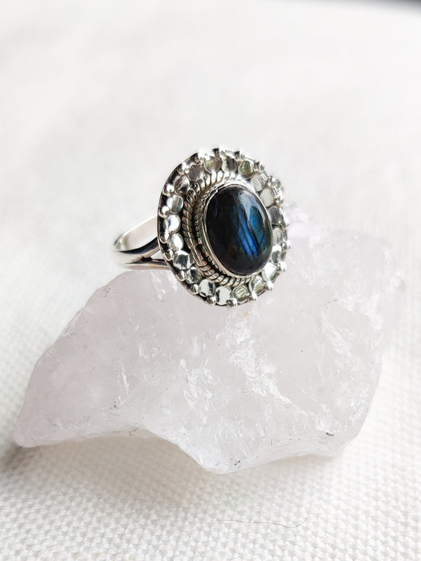 Sterling Silver Boho Oval Ring