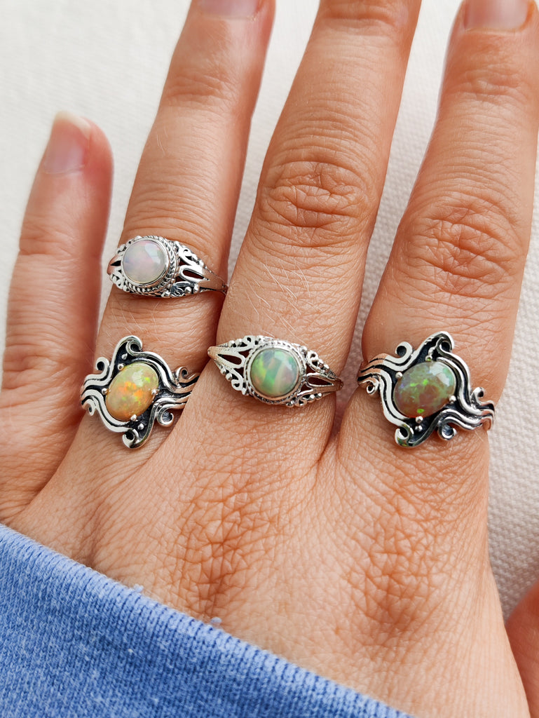 Opal Gaia Ring - Sterling Silver