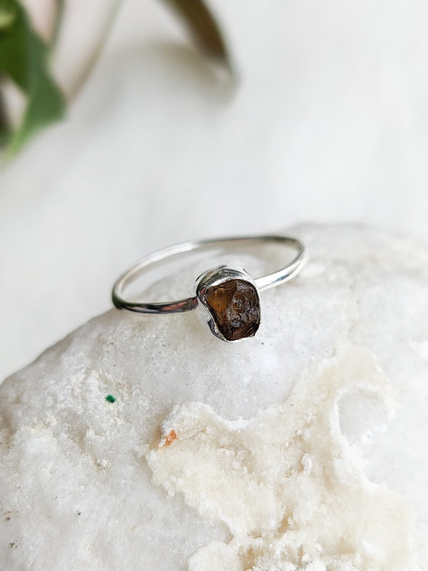 Rough Citrine Sterling Silver Rings