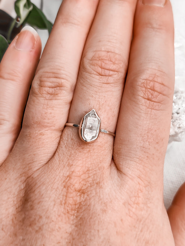 Rough Herkimer Diamond Sterling Silver Rings