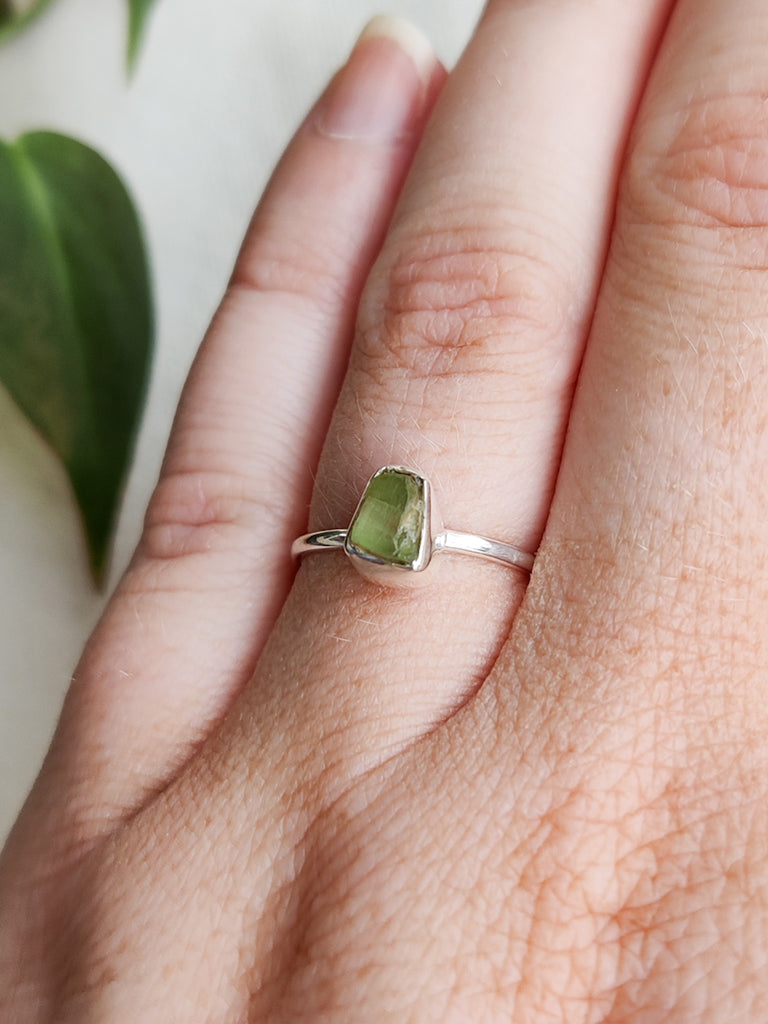 Rough Tourmaline Sterling Silver Rings