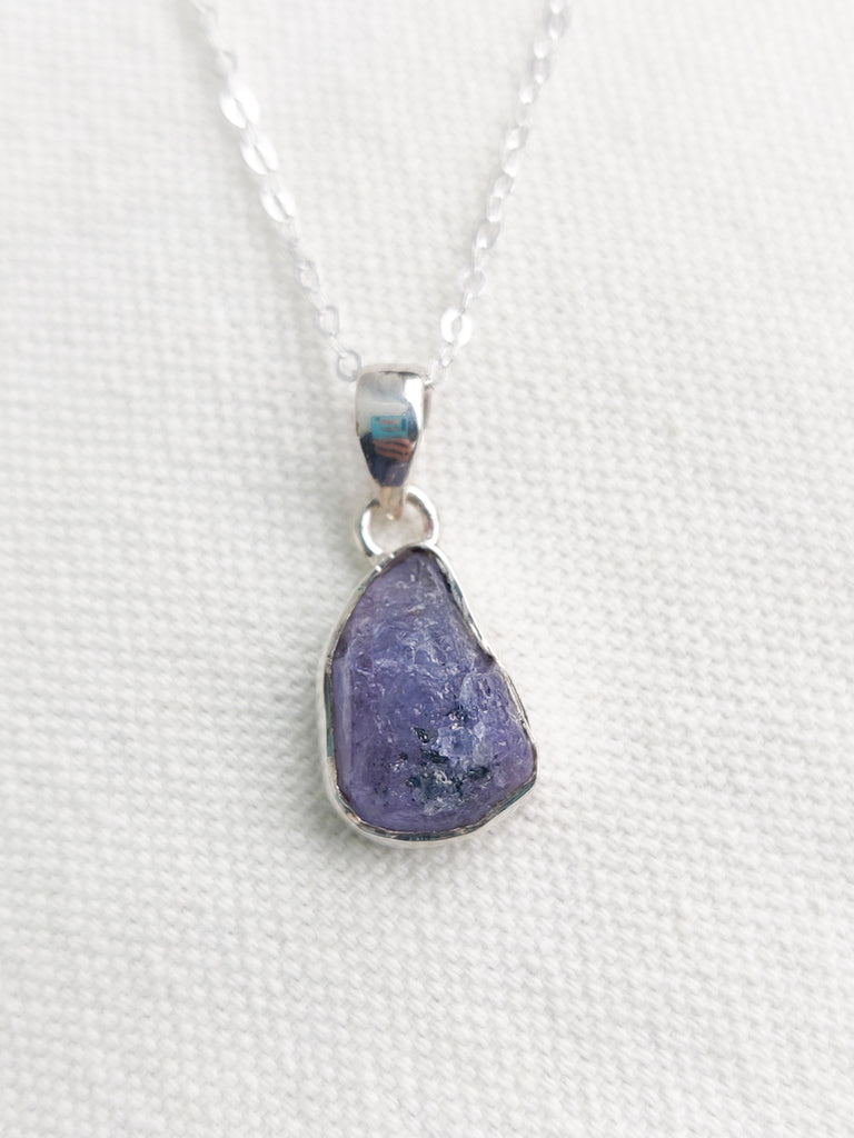 Rough Tanzanite Pendant - One of a Kind