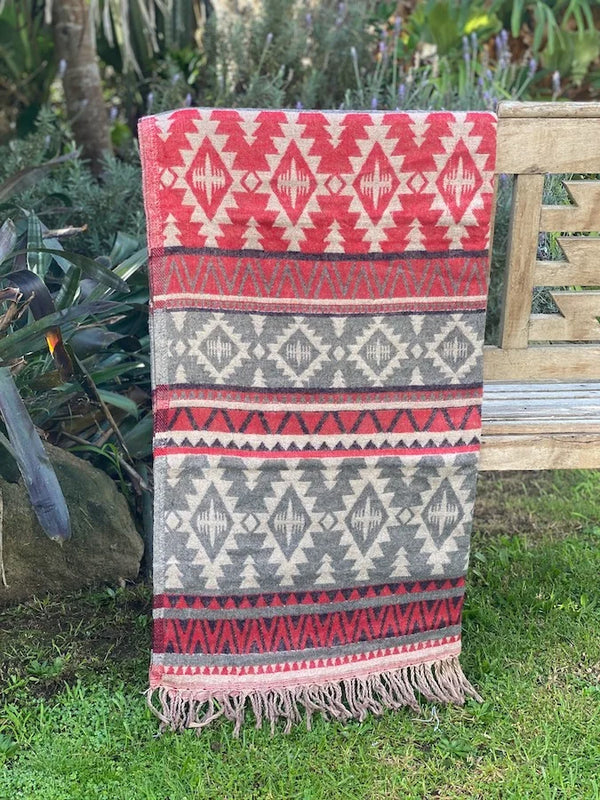 Geometric Yak Wool Blanket Shawl