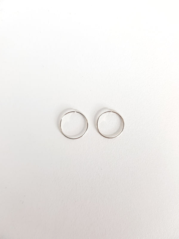 10mm Silver Hoops Plain - Single