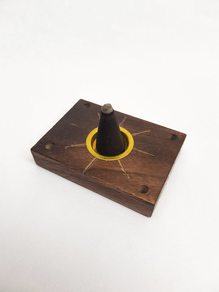 Small Wooden Rectangle Incense Holder