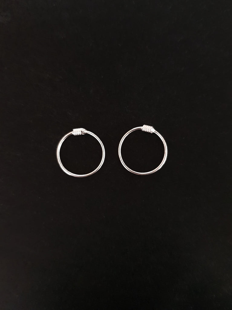 12mm Silver Hoops with Coil - Single