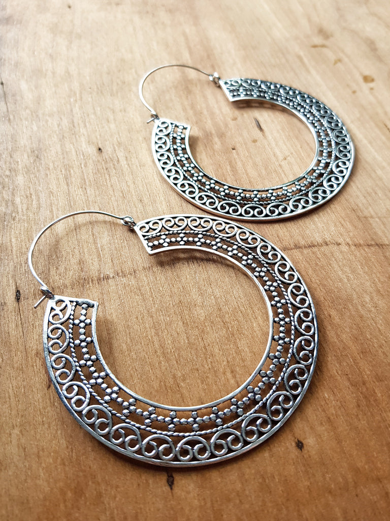 Cassandra Statement Earrings - Silver Plated Brass