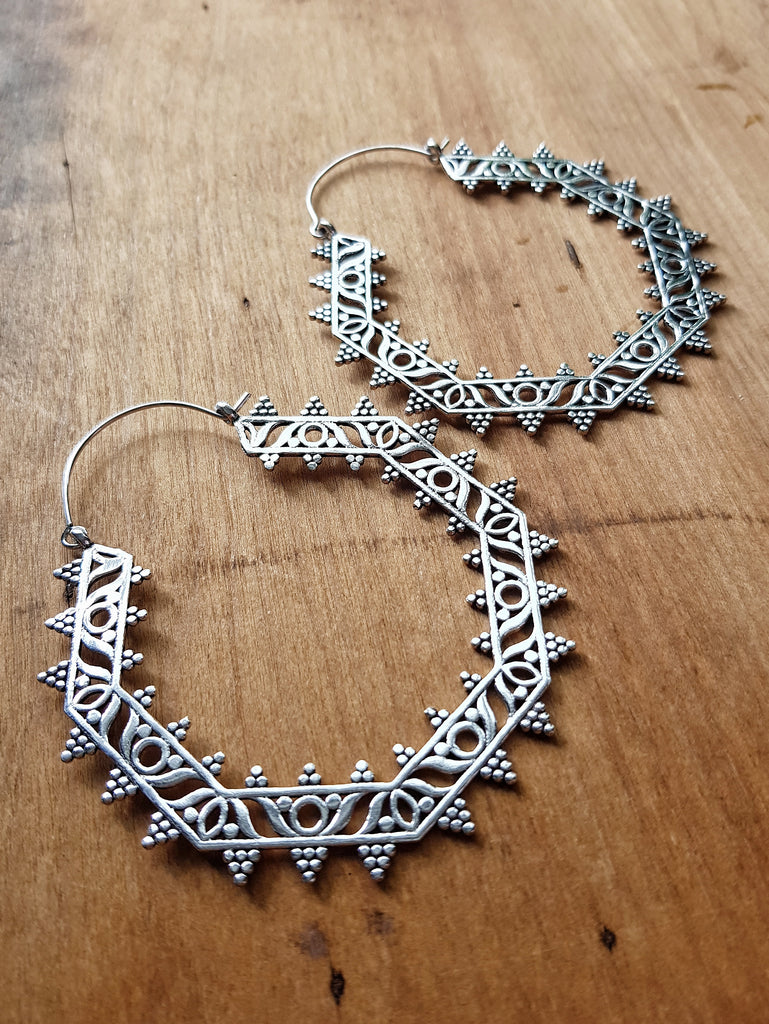 Antheia Statement Earrings - Silver Plated