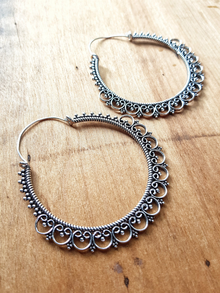 Alexandra Statement Earrings - Silver Plated