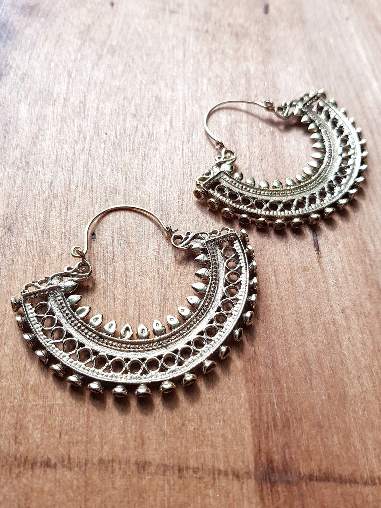 Juniper Statement Earrings - Brass