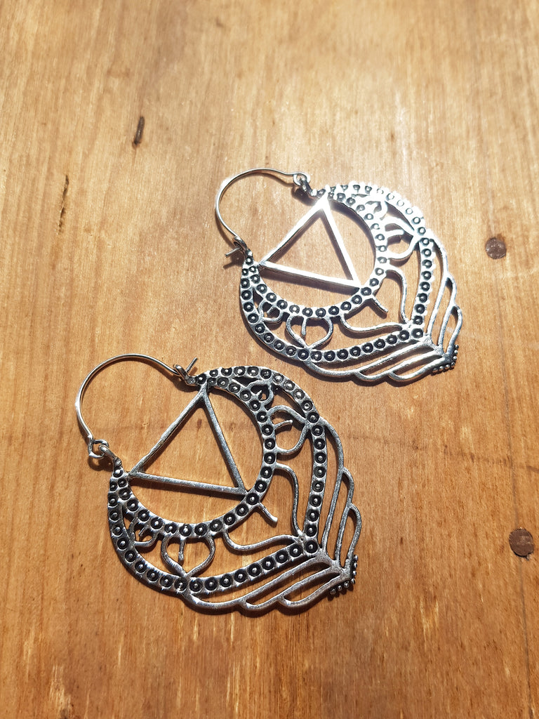 Abeba Earrings - Silver Plated Brass