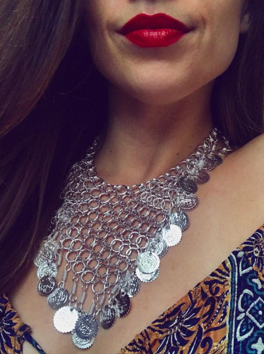 Coin Waterfall Statement necklace
