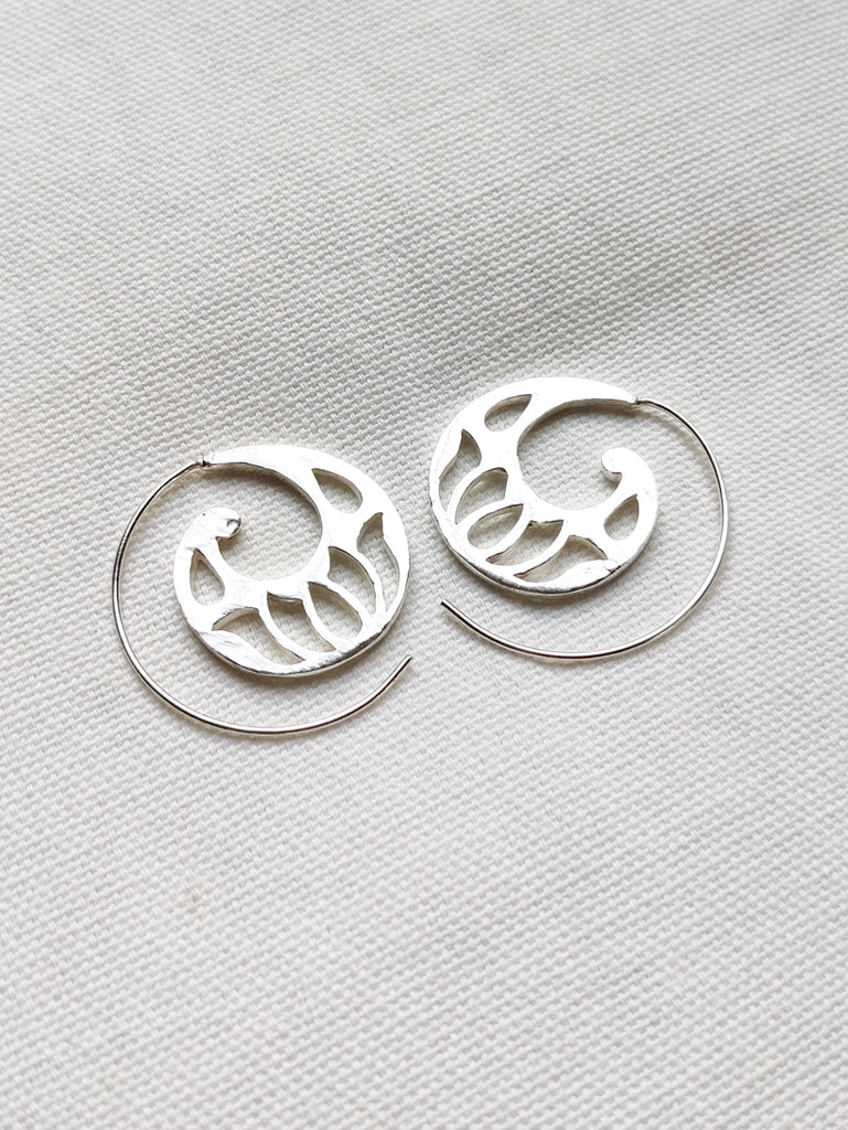 Lotus Spiral Earrings