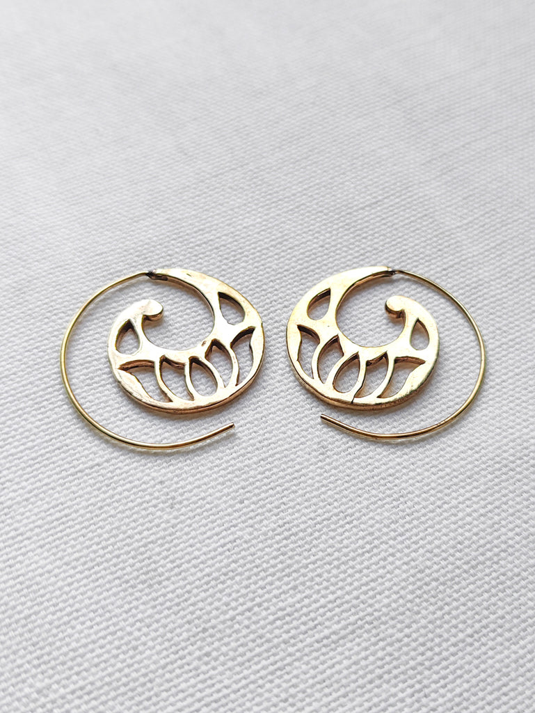 Lotus Spiral Earrings